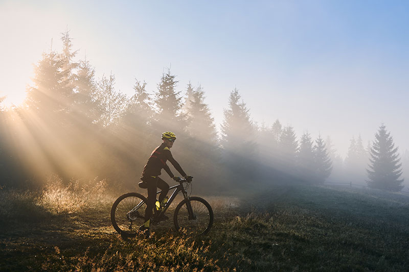 cycling at sunrise